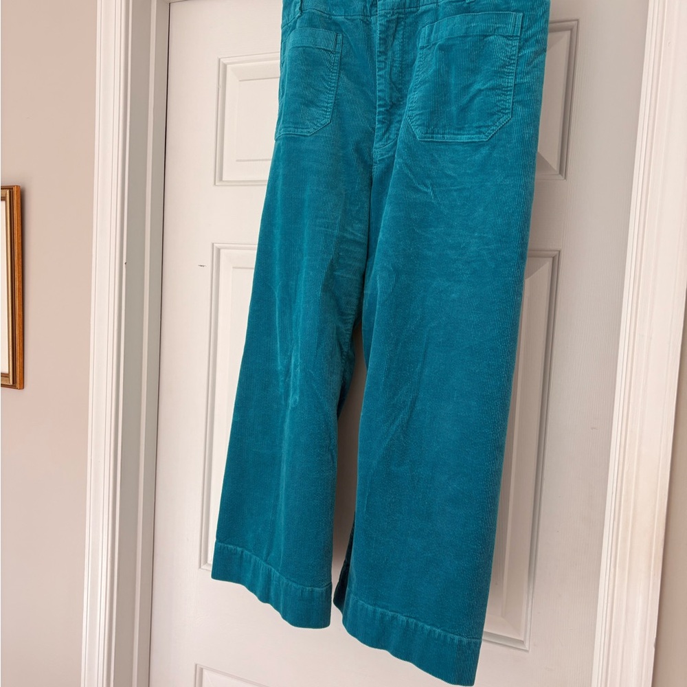 Anthropologie Maeve Turquoise Colette Corduroy Pants